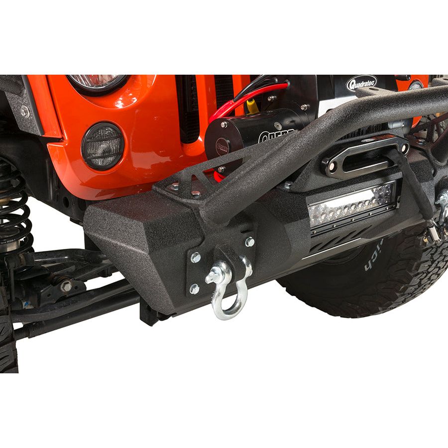 Fishbone Offroad | Jeep JK Front Stubby Winch Bumper W/Tube Guard 07-18 Wranger JK Black Texured Powercoated Fishbone Offroad | FB22005