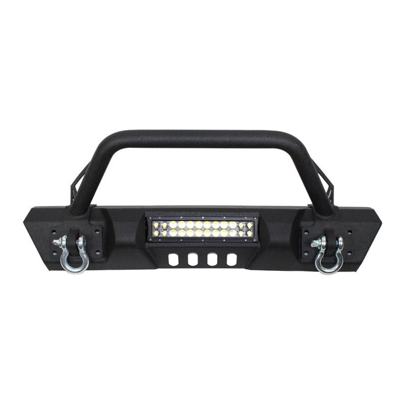 Fishbone Offroad | Jeep JK Front Stubby Winch Bumper W/Tube Guard 07-18 Wranger JK Black Texured Powercoated Fishbone Offroad | FB22005