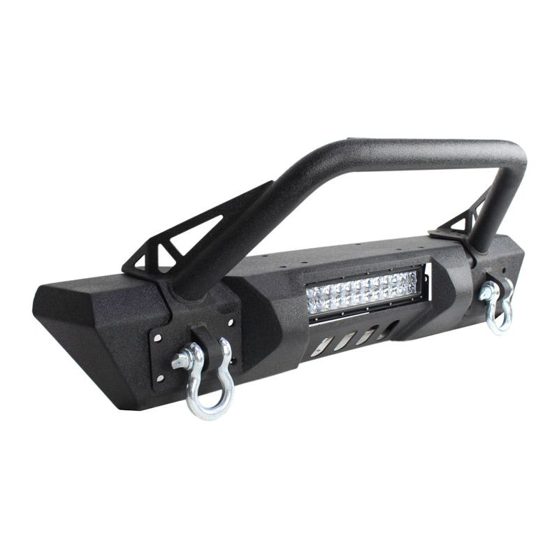 Fishbone Offroad | Jeep JK Front Stubby Winch Bumper W/Tube Guard 07-18 Wranger JK Black Texured Powercoated Fishbone Offroad | FB22005