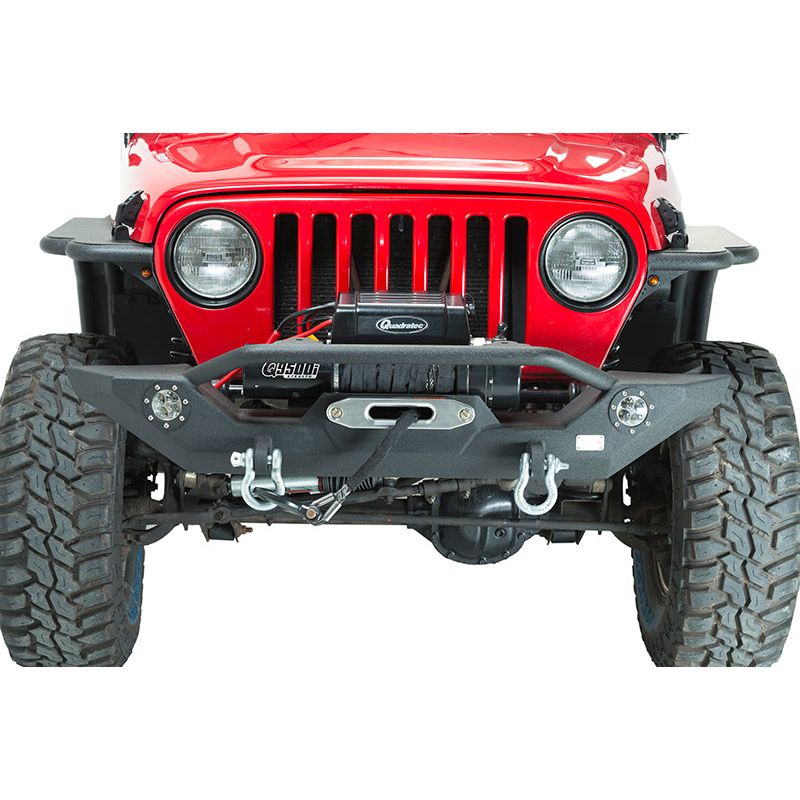 Fishbone Offroad | Jeep TJ/YJ Front Bumper W/LED's 87-06 Wrangler TJ/YJ Steel Black Textured Powercoat Fishbone Offroad | FB22017