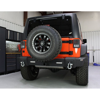 Fishbone Offroad | Jeep JK Rear Bumper W/LED's 07-18 Wrangler JK Rubicon and Unlimited Steel Black Textured Powdercoat Fishbone Offroad | FB22033