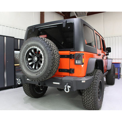Fishbone Offroad | Jeep JK Rear Bumper W/LED's 07-18 Wrangler JK Rubicon and Unlimited Steel Black Textured Powdercoat Fishbone Offroad | FB22033