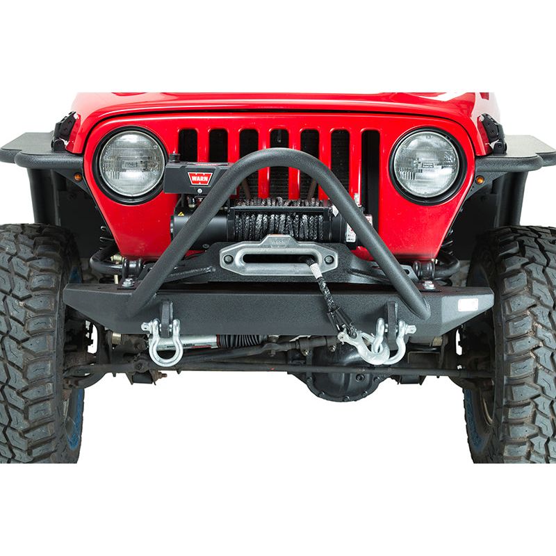 Fishbone Offroad | Jeep TJ Front Bumper W/Stinger 97-06 Wrangler TJ Rubicon and Unlimited Steel Black Textured Powdercoat Piranha Series Fishbone Offroad | FB22048
