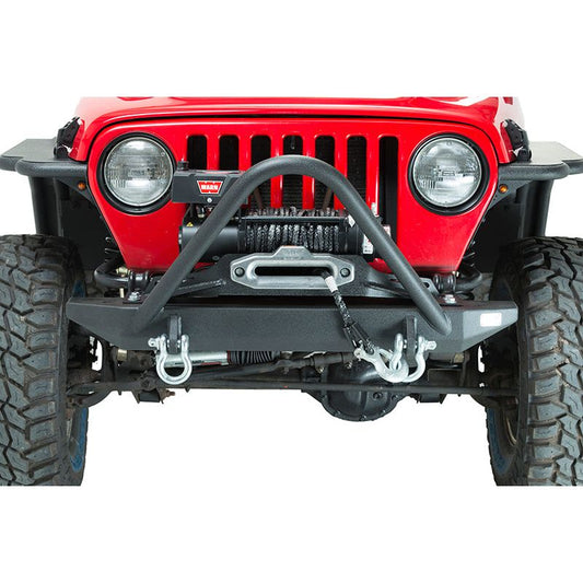 Fishbone Offroad | Jeep TJ Front Bumper W/Stinger 97-06 Wrangler TJ Rubicon and Unlimited Steel Black Textured Powdercoat Piranha Series Fishbone Offroad | FB22048