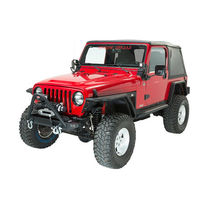 Fishbone Offroad | Jeep TJ Front Bumper W/Stinger 97-06 Wrangler TJ Rubicon and Unlimited Steel Black Textured Powdercoat Piranha Series Fishbone Offroad | FB22048