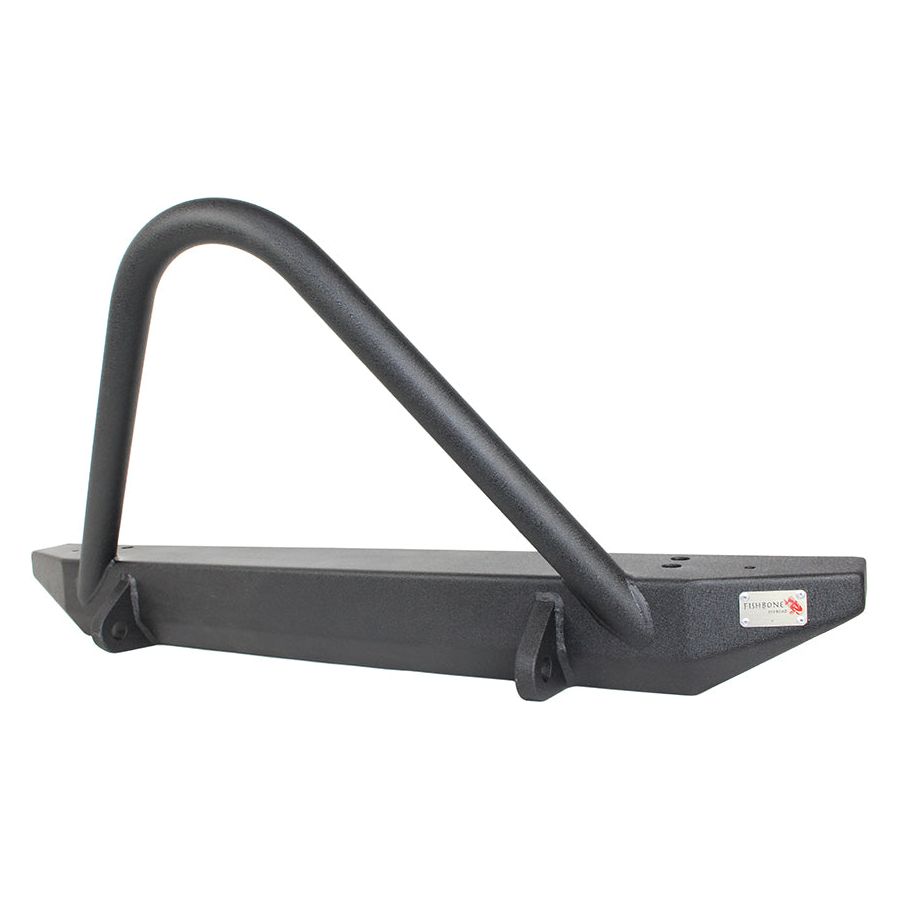 Fishbone Offroad | Jeep TJ Front Bumper W/Stinger 97-06 Wrangler TJ Rubicon and Unlimited Steel Black Textured Powdercoat Piranha Series Fishbone Offroad | FB22048