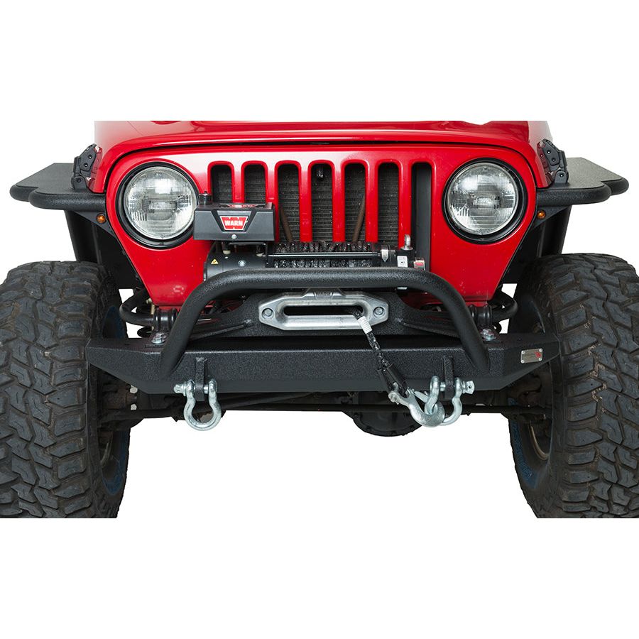 Fishbone Offroad | Jeep TJ Front Bumper W/Winch Guard 97-06 Wrangler TJ Rubicon and Unlimited Steel Black Textured Powdercoat Piranha Series Fishbone Offroad | FB22049
