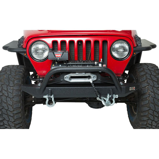 Fishbone Offroad | Jeep TJ Front Bumper W/Winch Guard 97-06 Wrangler TJ Rubicon and Unlimited Steel Black Textured Powdercoat Piranha Series Fishbone Offroad | FB22049
