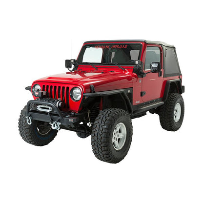 Fishbone Offroad | Jeep TJ Front Bumper W/Winch Guard 97-06 Wrangler TJ Rubicon and Unlimited Steel Black Textured Powdercoat Piranha Series Fishbone Offroad | FB22049