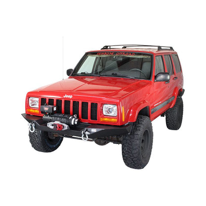 Fishbone Offroad | Cherokee XJ Front Winch Bumper W/O Grille Guard Bullhead Steel Black Textured Powdercoat Fishbone Offroad | FB22060