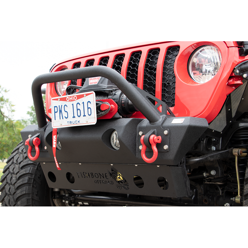 Fishbone Offroad | Jeep JL/Gladiator Front Winch Bumper for 18-Pres Wrangler JL/Gladiator Black Powdercoat Fishbone Offroad | FB22179