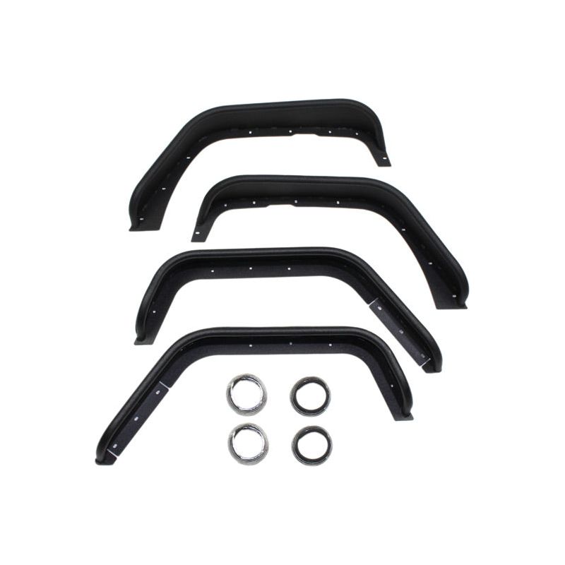 Fishbone Offroad | Jeep JK Tube Fenders 07-18 Wrangler JK Front/Rear Set Of 4 Steel Black Textured Powdercoat Fishbone Offroad | FB23007