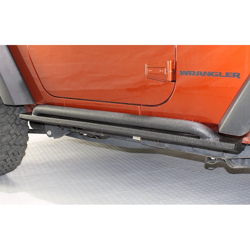 Fishbone Offroad | Jeep JK Rock Slider 07-18 Wrangler JK 2 Door Rubicon Steel Black Textured Powdercoat Fishbone Offroad | FB23011