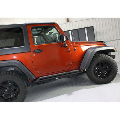 Fishbone Offroad | Jeep JK Rock Slider 07-18 Wrangler JK 2 Door Rubicon Steel Black Textured Powdercoat Fishbone Offroad | FB23011