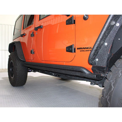 Fishbone Offroad | Jeep JK Rock Slider 07-18 Wrangler JK 4 Door Rubicon Steel Black Textured Powdercoat Fishbone Offroad | FB23012