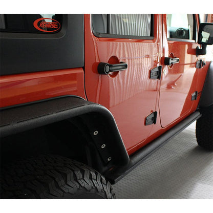Fishbone Offroad | Jeep JK Rock Slider 07-18 Wrangler JK 4 Door Rubicon Steel Black Textured Powdercoat Fishbone Offroad | FB23012