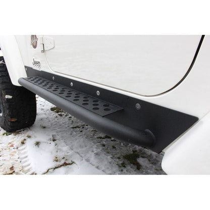 Fishbone Offroad | Jeep TJ Rock Slider W/Tube Step 97-06 Wrangler TJ Steel Black Textured Powdercoat  Fishbone Offroad | FB23029