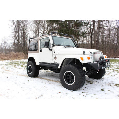 Fishbone Offroad | Jeep TJ Rock Slider W/Tube Step 97-06 Wrangler TJ Steel Black Textured Powdercoat  Fishbone Offroad | FB23029