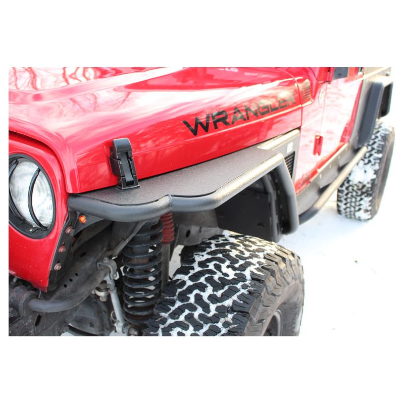 Fishbone Offroad | Jeep TJ Tube Fenders Front 3 Inch Flare 97-06 Wrangler TJ Steel Black Textured Powdercoat Fishbone Offroad | FB23029F