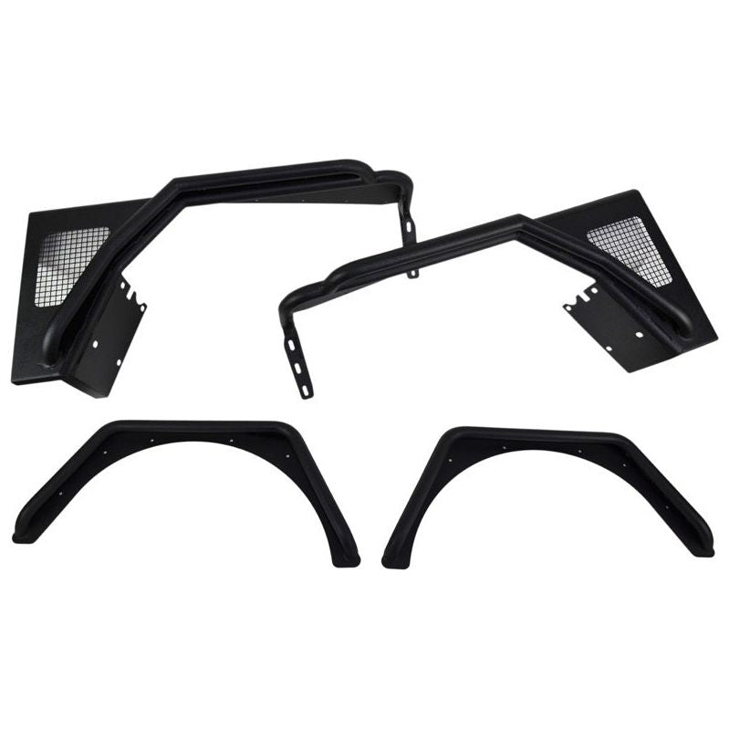 Fishbone Offroad | Jeep TJ Tube Fender Set Of 4 Front and Rear 97-06 Wrangler TJ Steel Black Textured Powdercoat Fishbone Offroad | FB23030