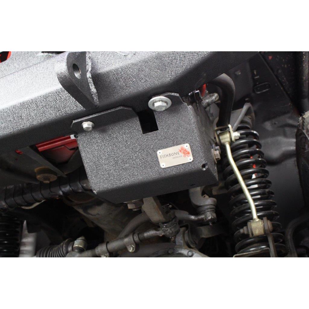 Fishbone Offroad | Jeep TJ Steering Box Skid Plate 97-06 Wrangler TJ Black Textured Powdercoat Fishbone Offroad | FB23066