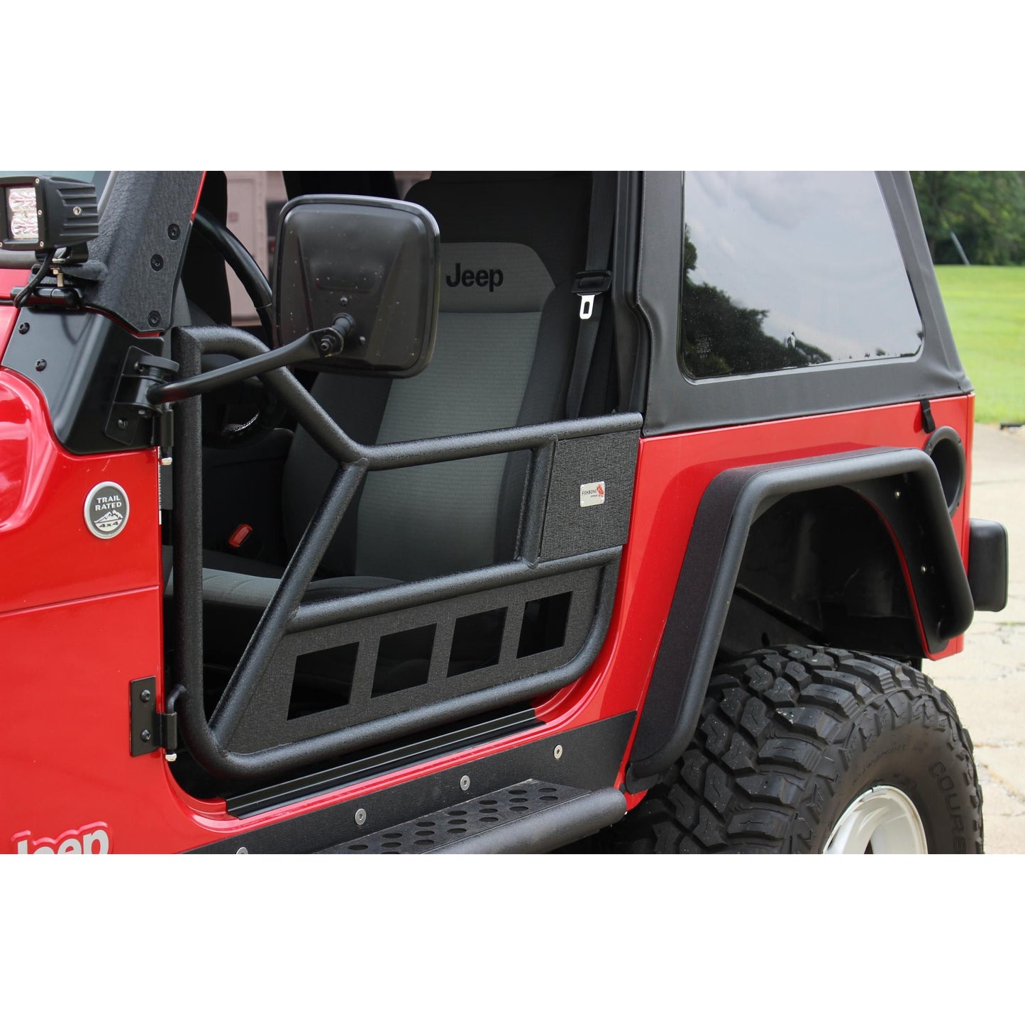 Fishbone Offroad | Jeep TJ Front Tube Doors 97-06 Wrangler TJ Black Textured Powdercoat Steel Fishbone Offroad | FB24078