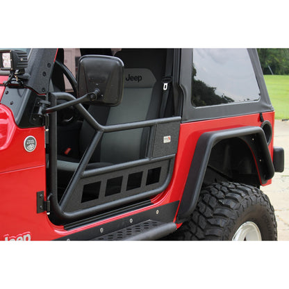 Fishbone Offroad | Jeep TJ Front Tube Doors 97-06 Wrangler TJ Black Textured Powdercoat Steel Fishbone Offroad | FB24078