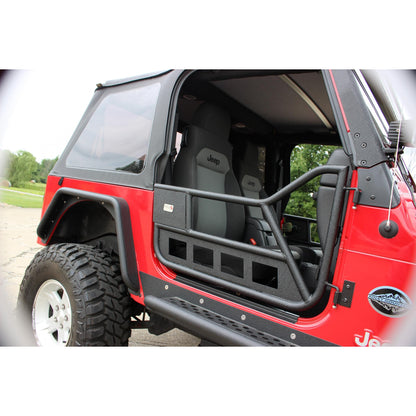 Fishbone Offroad | Jeep TJ Front Tube Doors 97-06 Wrangler TJ Black Textured Powdercoat Steel Fishbone Offroad | FB24078