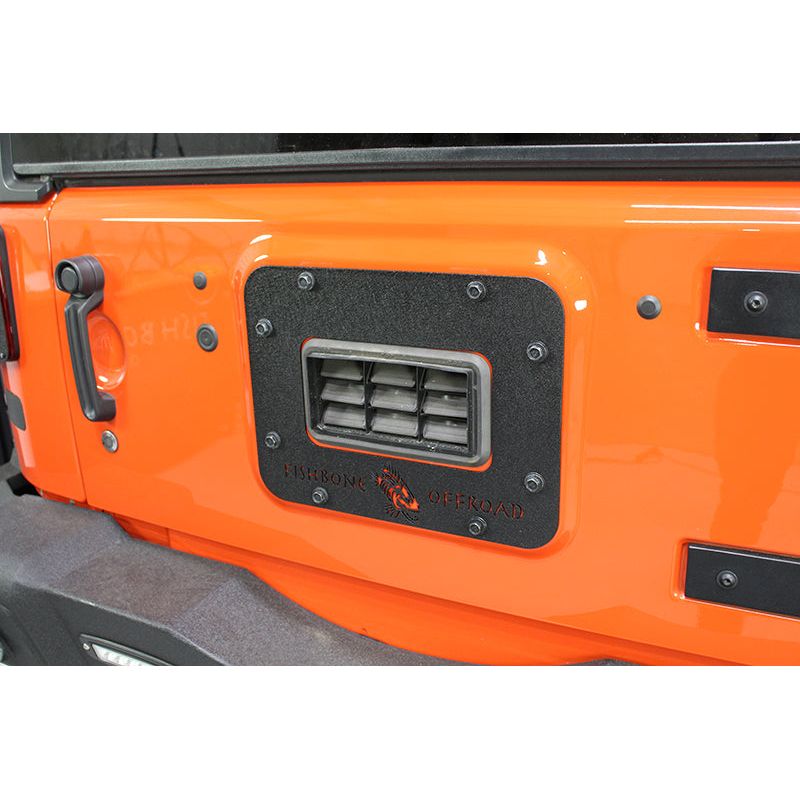 Fishbone Offroad | Jeep JK Tailgate Plate 07-18 Wrangler JK Aluminum Black Textured Powercoat Fishbone Offroad | FB31043