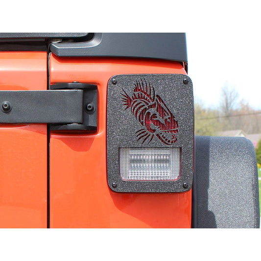 Fishbone Offroad | Jeep JK Tail Light Covers 07-18 Wrangler JK Black Textured Powdercoat Fishbone Offroad | FB31044