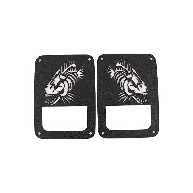 Fishbone Offroad | Jeep JK Tail Light Covers 07-18 Wrangler JK Black Textured Powdercoat Fishbone Offroad | FB31044