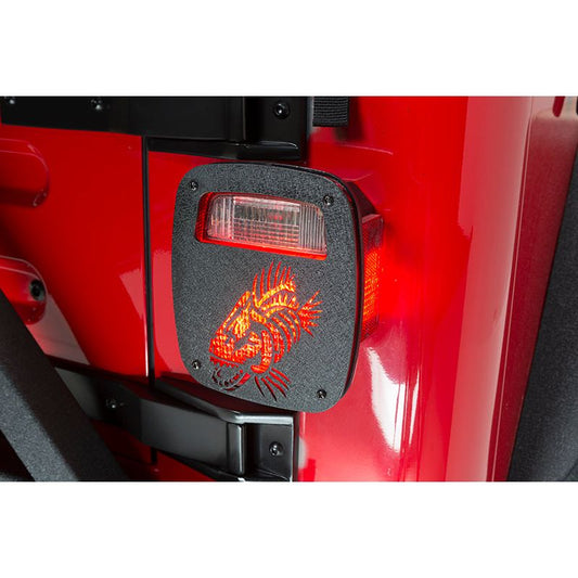 Fishbone Offroad | Jeep Wrangler CJ YJ TJ Tail Light Covers Black Textured Powdercoat Fishbone Offroad | FB31045