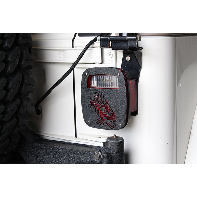Fishbone Offroad | Jeep Wrangler CJ YJ TJ Tail Light Covers Black Textured Powdercoat Fishbone Offroad | FB31045