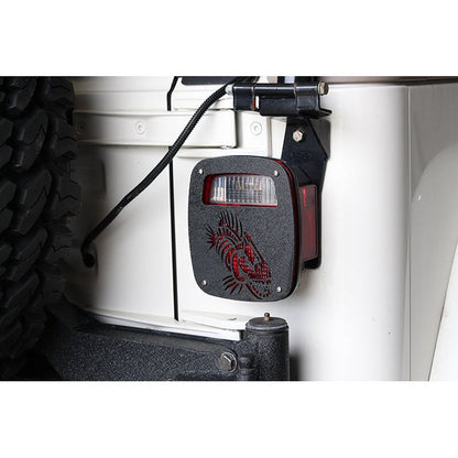 Fishbone Offroad | Jeep Wrangler CJ YJ TJ Tail Light Covers Black Textured Powdercoat Fishbone Offroad | FB31045