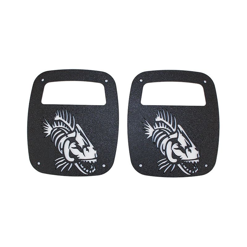 Fishbone Offroad | Jeep Wrangler CJ YJ TJ Tail Light Covers Black Textured Powdercoat Fishbone Offroad | FB31045