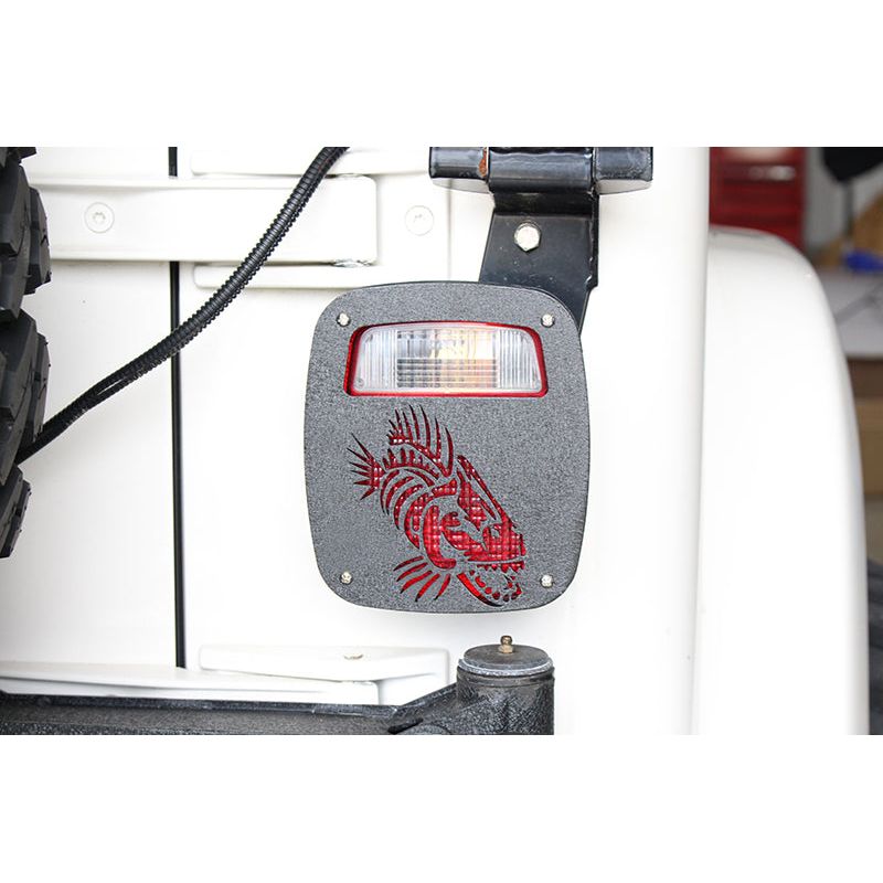 Fishbone Offroad | Jeep Wrangler CJ YJ TJ Tail Light Covers Black Textured Powdercoat Fishbone Offroad | FB31045