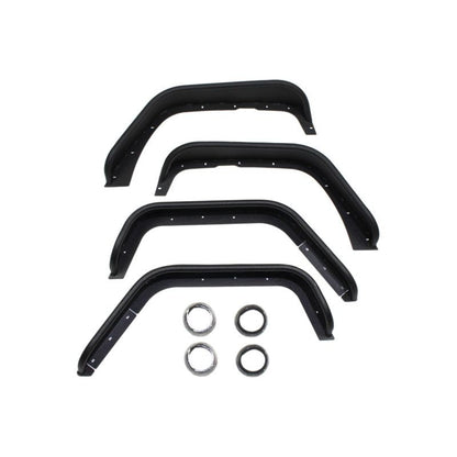 Fishbone Offroad | Jeep JK Tube Fenders 07-18 Wrangler JK Front/Rear Set Of 4 Aluminum Black Textured Powdercoat Fishbone Offroad | FB33007