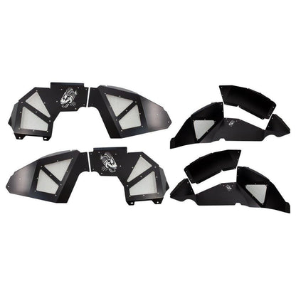 Fishbone Offroad | Jeep JL Inner Fenders For 18-Current Wrangler JL Front/Rear Set of 4 Aluminum Black Powdercoat Fishbone Offroad | FB33131