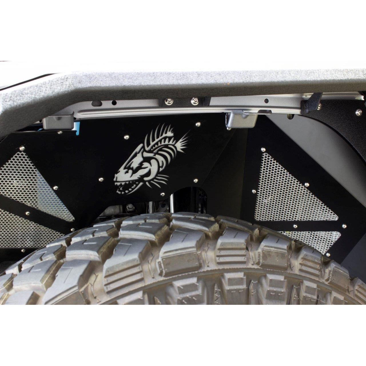 Fishbone Offroad | Jeep JL Inner Fenders For 18-Current Wrangler JL Front/Rear Set of 4 Aluminum Black Powdercoat Fishbone Offroad | FB33131
