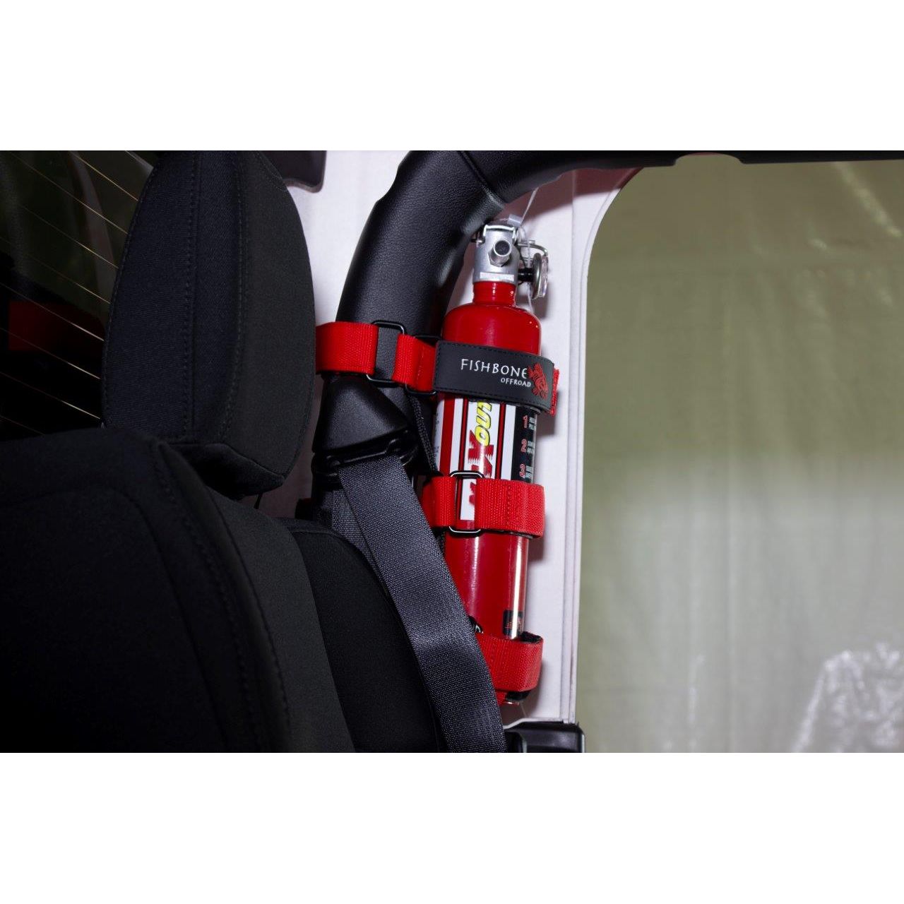 Fishbone Offroad | Fire Extinguisher Holder for Padded Roll Bar Red Fishbone Offroad | FB55156