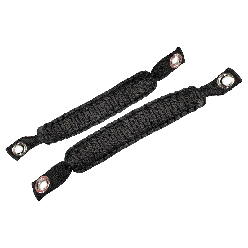 Fishbone Offroad | Paracord Grab Handles for A Pillar Sound Bar 07-18 Wrangler JK Black Fishbone Offroad | FB55284