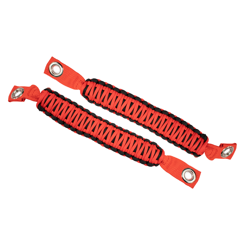 Fishbone Offroad | Paracord Grab Handles for A Pillar Sound Bar 07-18 Wrangler JK Red Fishbone Offroad | FB55285
