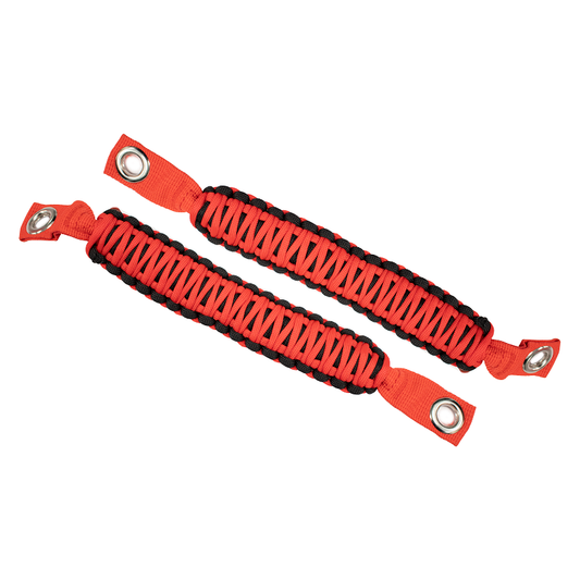 Fishbone Offroad | Paracord Grab Handles for A Pillar Sound Bar 07-18 Wrangler JK Red Fishbone Offroad | FB55285