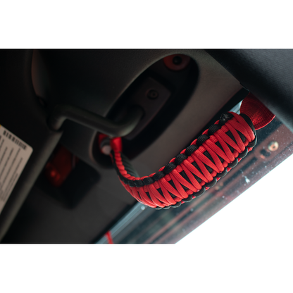 Fishbone Offroad | Paracord Grab Handles for A Pillar Sound Bar 07-18 Wrangler JK Red Fishbone Offroad | FB55285
