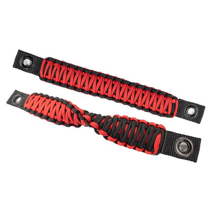 Fishbone Offroad | Wrangler Paracord Door Handles Black/Red for 97-06 Jeep Wrangler Fishbone | FB55287