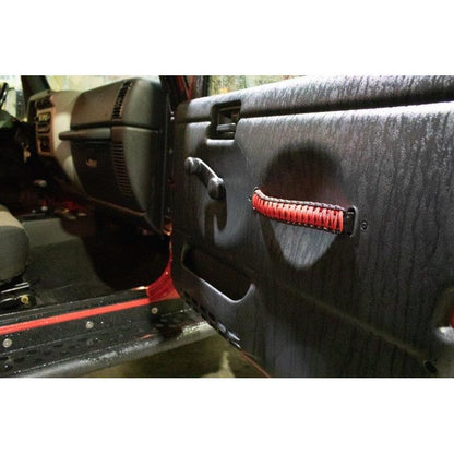 Fishbone Offroad | Wrangler Paracord Door Handles Black/Red for 97-06 Jeep Wrangler Fishbone | FB55287