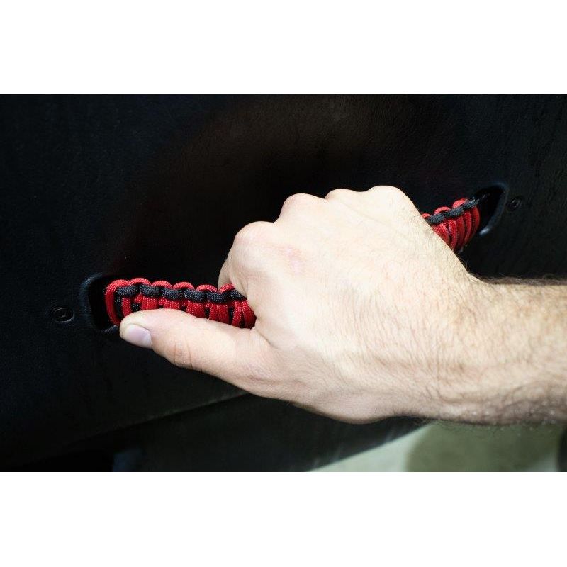 Fishbone Offroad | Wrangler Paracord Door Handles Black/Red for 97-06 Jeep Wrangler Fishbone | FB55287