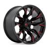 FUEL D823 FLAME Gloss Black Mill W/ Candy Red