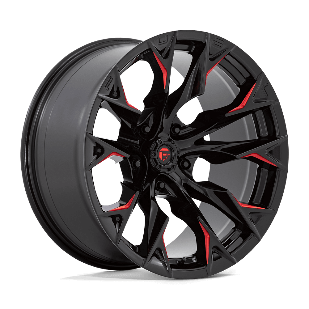 FUEL D823 FLAME Gloss Black Mill W/ Candy Red