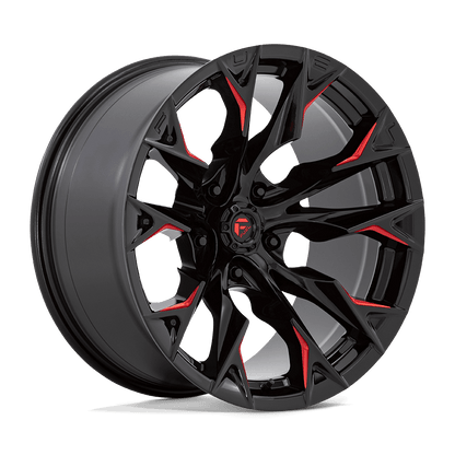FUEL D823 FLAME Gloss Black Mill W/ Candy Red
